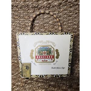 NEW! Vintage Braciano Handbag Double Chateau Cigar Imported Design Case Purse